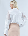 Long-sleeved blouse(White)