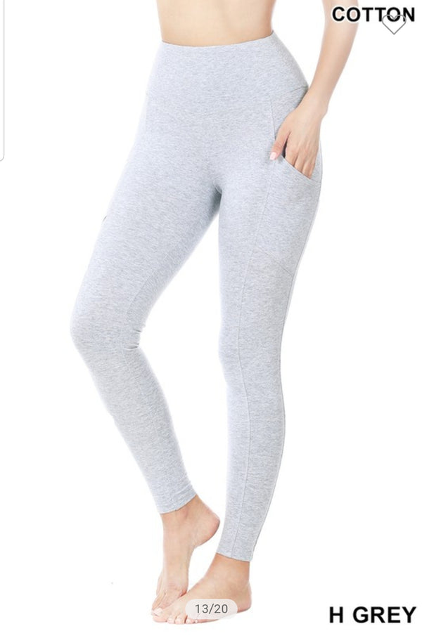Cotton leggings with pockets